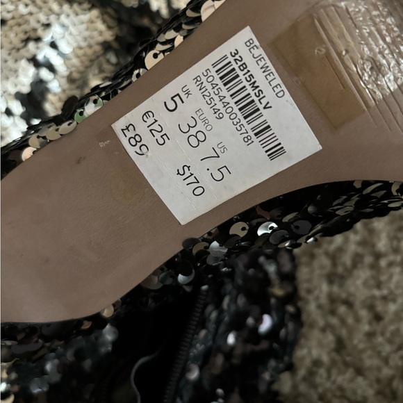 Bejeweled Knee High Sequin Boots by Topshop Sz 7.5 - Picture 5 of 5